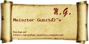 Meiszter Gusztáv névjegykártya