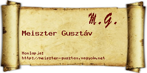 Meiszter Gusztáv névjegykártya